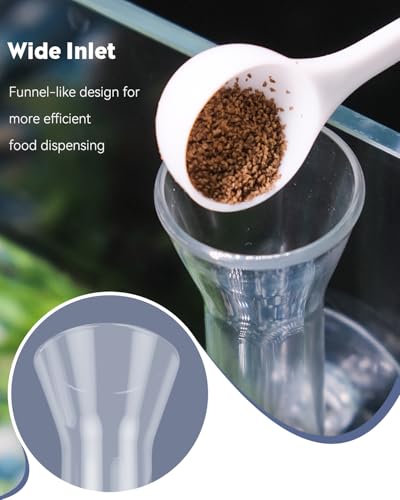Pawfly 8 Inch Aquarium Shrimp Feeder Set, Clear Glass Tube with 2 Dishes & Suction Cups, Feeding Supplies for Fish Tanks