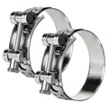 T-Bolt Hose Clamps 304 Stainless Steel (56-59mm 2-Pack) - Heavy Duty Adjustable Clamp for Automotive, Plumbing & Industrial Pipes - Corrosion Resistant, Secure Seal - size: 56-59mm 2 Pack