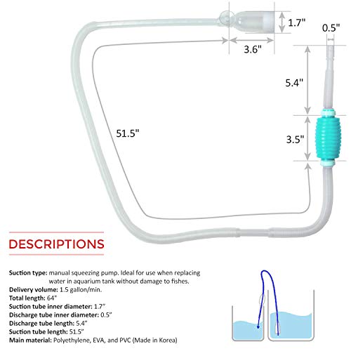 BPA Free TERAPUMP TM TRDP40 Original Aquarium Cleaner Siphon Pump