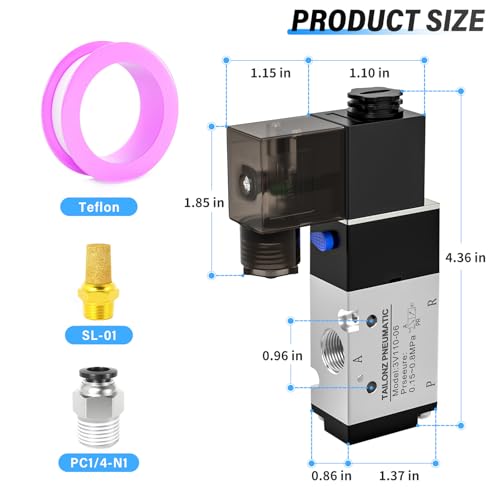 TAILONZ PNEUMATIC 1/8"NPT Solenoid Valve 3V110-06 DC12V Single Coil Pilot-Operated Electric 2 Position 3 Way Connection Type (Junction Box) - size: 1/8"NPT/DC12V/Junction Box, style: 2 Position 3 Way