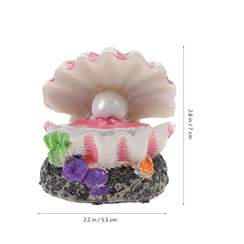 POPETPOP Aquarium Decoration Bubble Pearl Shell Fish Tank Ornament with Air Stone Compatible for Oxygen Pump 2.76X2.17X2.17 Inch Aquarium Landscape