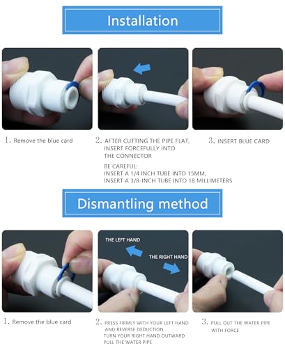 3/4" Male Thread Straight to 1/4" OD PE Tube Push-to-Connect, RO Water Filtration Hose Connector, Pre-Purifier & Water Purifier Plastic Adapter (3-Pack) - style: 1/4” Tube to 3/4” Male Thread