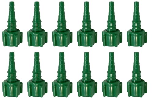 Swivel Barb Adaptor Nipple Nut, Swivel Nipple Christmas Tree Connector, Green Oxygen Tubing Connector (12 Pack)