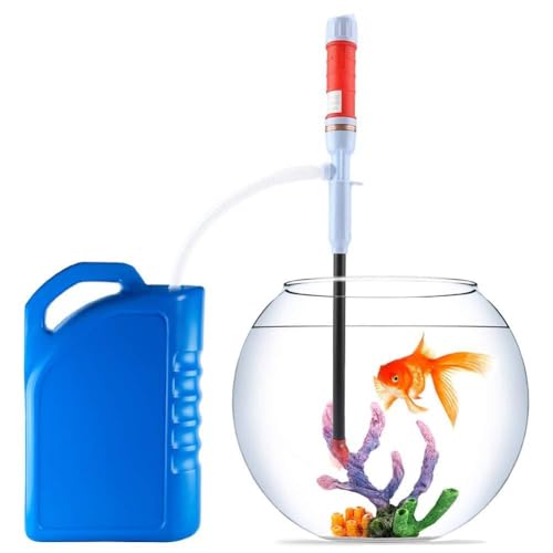 SUNGOOYUE Battery Operated Liquid Transfer Pump PE Electric Siphon Pump 3V 64cm with Bendable Suction Tube for Water Oil Transfer Fish Tank Pool Basement Use (Red) - color: Red