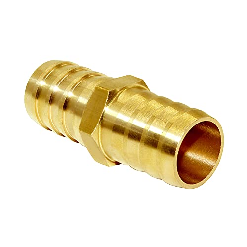 Joywayus 3/4" ID Hose Barb Fitting Hex Union Brass Adapter Water/Fuel/Air (Pack of 5) - size: 0.75 Inch, style: 5PCS