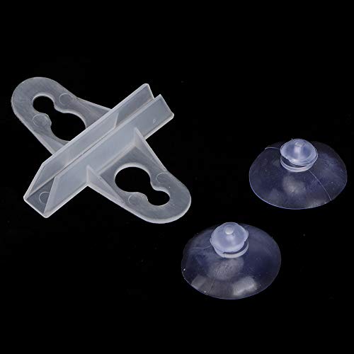 Alomejor Aquarium PVC Fish Tank Separator Divider Support Clamp/Holder for Breeding Fish Tank, 40PCS Blackwhite Suction Cup Separating Board, Suitable for 5-6mm Glass (Black) (White) - color: White