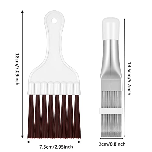 Boao Air Conditioner Condenser Fin Comb, Fin Cleaning Brush Air Conditioner Coil Cleaner Refrigerator Coil Cleaning Whisk Brush Evaporator Radiator Repair Tool(4 Pieces)