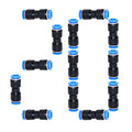 Beduan Push to Connect Fitting, 4mm Tube OD Pneumatic Quick Adapter Tubing Air Hose Line Pipe Fitting 20Pcs For 5/32" Tube OD - size: 4mm (20Pcs)