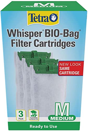 Tetra Whisper Bio-Bag Medium Filter Cartridges for Aquariums, 3 Count, Ready to Use, Fits Tetra Whisper Fish Tank Filters 5-10 Gal, PF-10, IQ 10 - size: 3 Count, style: Standard