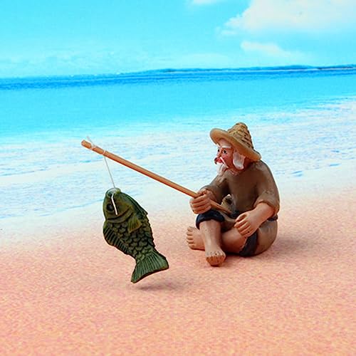 Aquariums Fisherman Decorations Fish Tanks Sinkable Landscapes Aquatics-Pet Fishtank Model Figure Shrimp Hideout-Shelter