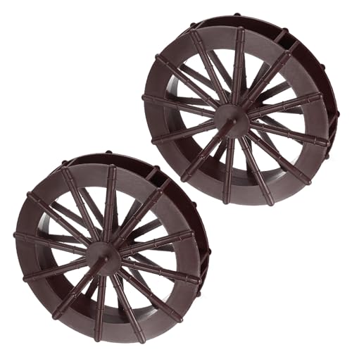 uxcell 2 Pcs Fountain Water Wheel, 5.9 Inch Desktop Fortune Statue Aquarium Wheels Decor Water Fountains Wheel Brown - color: Brown, size: 5.9 Inch