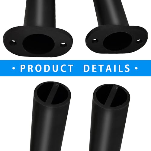 Fishing Rod Holder Plastic with UV 90 Degree Flush Mount 2PCS for Yacht and Boats - style: Black