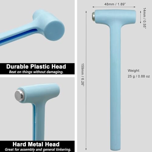 Small Hammer for Small Project, Lightweight Mallet, Little Size Hammer for Crafts, Watch, Jewelry, DIY, Leather, Blue, 2 Pcs - color: Handy Hammer, 2pcs