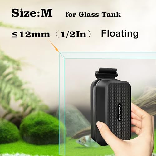 Carefree Fish Aquarium Super Strong Magnetic Cleaner for Glass Fish Tank Magnet Brush with Algae Scrapers Floating - size: M