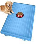 Dog Mat for Food and Water - 39.4" x 27" Large Pet Feeding Mats with Residue Collection Pocket - Waterproof Dog Cat Bowl Mat with High Edges to Prevent Water and Food Spills (Blue, 39.4''x27'') - color: Blue