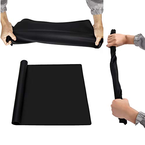 23.6'' by 15.7''Flexible Silicone Placemat Non Slip Waterproof Heat Resistant Dinner Table Black 2 pcs - color: Black-2 Pcs