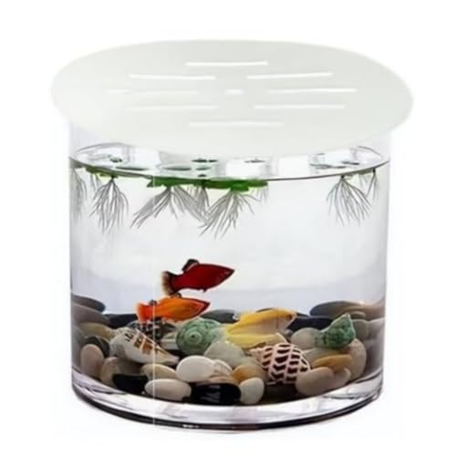 ZJchao Acrylic Aquarium Cover Lid 7.5 Inch Round Fish Tank Lid with Multi Hole Design for Turtles Reptiles Shrimps Anti Jump