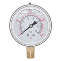 Joywayus Pressure Gauge 0-200 PSI Brass 1/4" NPT Male Thread Lower Mount, Glycerin Filled, Stainless Steel Case, Multiple Function - size: 0-200PSI--1/4", style: Glycerin Filled
