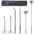 VORESTIC 6 Pcs Aquascape Tools, Stainless Steel Aquarium Kit with Tweezers, Scissors, Spatula, and Algae Scraper - Aquascaping Tools Set for Aquarium Maintenance