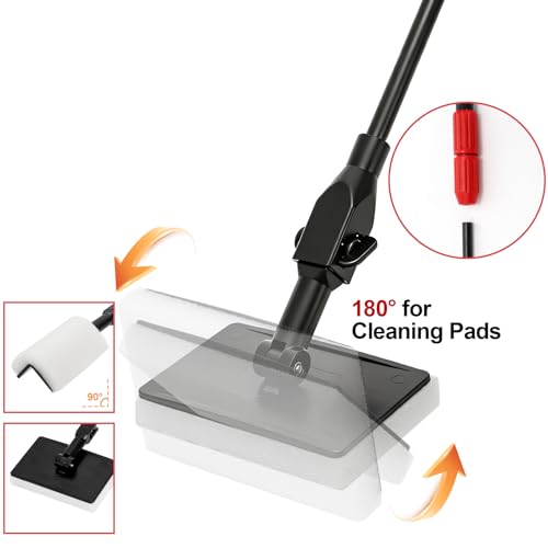 6 in 1 Aquarium Cleaning Tool Kit, Fish Tank Cleaner Set with Adjustable Telescopic Long Handle (21-32 Inch) Include Algae Scraper, Scrubber Pads, Fish Net, Tube Cleaning Brush, Gravel Rake