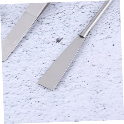 COLLBATH 3-pc Set Aquarium Cleaning Tool Kit Curved Scissors Straight Tweezers Shovel Stainless Steel Non-Slip Handle