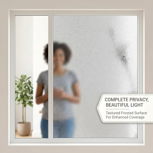 Privacy Window Film Decorative Water Glass Sliding Door Tint Static Cling Etched Crystal Cover No Glue Removable Anti UV Heat Control Decal Contact Paper for Home Office,17.5x78.7in. - color: Crystal, size: 17.5''x78.7''
