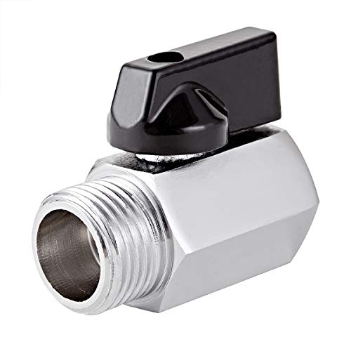 2 Pack Brass Mini Ball Valve 1/2" NPT Female x Male Thread Shut-Off Valve - size: 1/2" NPT