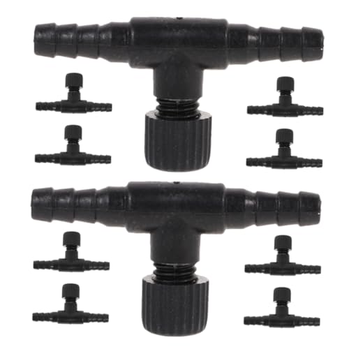 Toyvian 10pcs T Shaped Aquarium Control Valves Adjustable Air Flow Regulators Plastic 5mm Airline Tubing Aquarium Pump Accessories for Fish Tanks