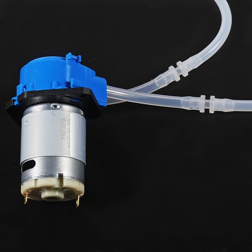 12V DC Dosing Pump Peristaltic Dosing Head Low Flow Peristaltic Pump with Connector and 5M 3mmx5mm Tube - size: Straight board
