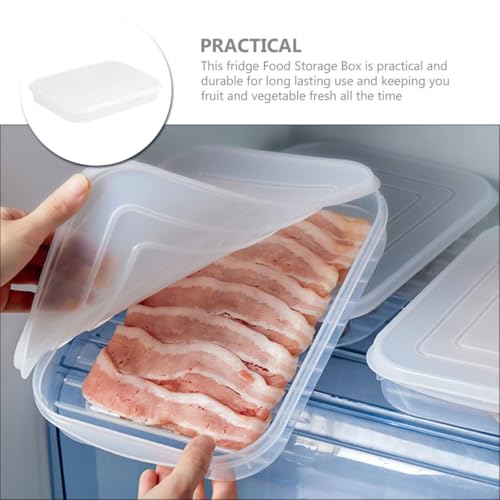 Yardwe Pe Soft Lid Stackable Refrigerator Storage Containers for Seafood, Fish, and Meat, Large Fridge Food Keeper Box with Airtight Seal for Cold Storage