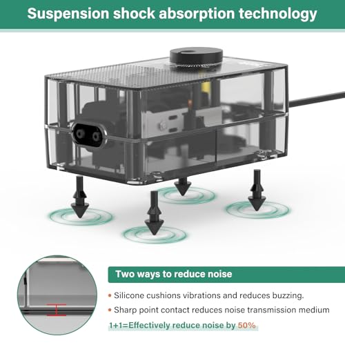 hygger See-Through Air Pump for Aquarium: Adjustable Oxygen Pump，Silent Powerful Aerator Pump 2.5W 2 Air Outlets Ultra Silent for Small Medium Fish Tank,Hydroponic Systerm, Household Commercial Use - size: 2.5W