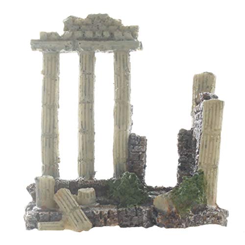 emours Aquarium Decoration Fish Tank Landscape Ornament Vintage Ruins Roman Column