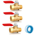 1/4 Inch Valve Npt Air Compressor Brass Heavy Duty Valve Male and Female Shut off Switch 1/4 NPT Thread Pipe Fitting (Male x Female 3PCS) - color: Male x Female 3PCS