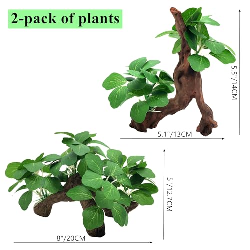 M2cbridge Artificial Fish Tank Plants Aquarium Plant Aquatic Water Grass Foreground Decor(2PCS Large Green) - color: 2pcs Large Green