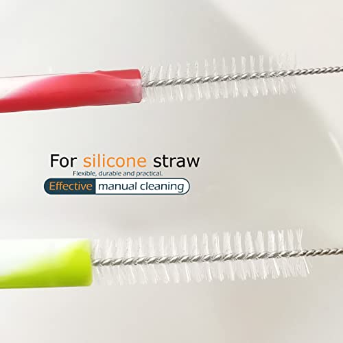 Drinking Straw Cleaning Brushes Set 17" Extra Long 1/2" Extra Wide Pipe Tube Cleaner Nylon Bristles Stainless Steel Handle - 17" x 1/2" (12 mm) - Set of 8 - style: 8 Count (Pack of 1)