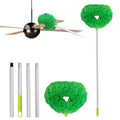 Ceiling Fan Cleaner Duster Reusable Microfiber Ceiling Fan Blade Cleaner Removable Duster with Extension Pole Adjusts 13 to 49.7 Inch for Cleaning Walls Bookshelves Furniture Door Window Top (Green) - color: Green