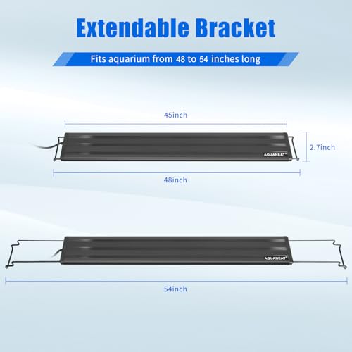 AQUANEAT LED Aquarium Light 48 to 54 Inch with Timer, auto on Off, Adjustable Brightness, Full Spectrum, Daylight Moonlight Mode, for Fresh Water Low-to-Mid Light Plants - size: 48"-54"