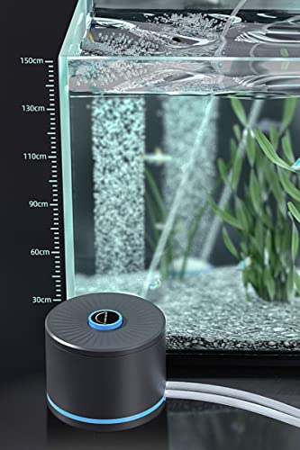 Persuper Aquarium Air Pump Dual Outlets, Super Quite Fish Tank Air Pump 20-600 Gallons, 5W 110V Adjustable High Output Silent Oxygen Aerator Pump with Air Stone Airline Tubing Check Valve Accessories - style: Black Pump 4W Valves