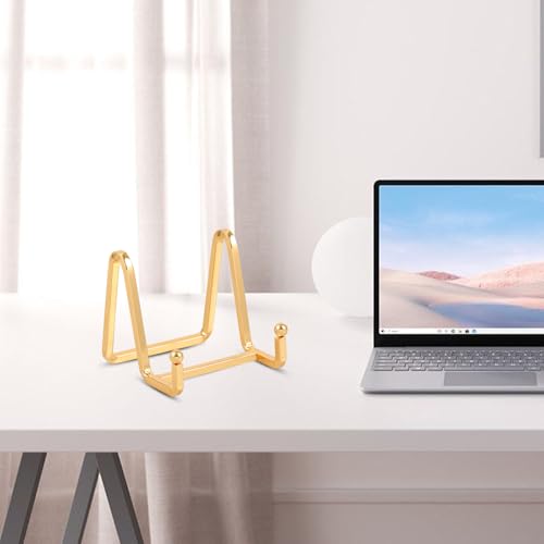 DIDUDIDU Plate Holder Easel Display Stand - Metal Plate Stands for Display - Tabletop Picture Stand - Gold Iron Easels for Display Pictures | Photo Frames | Book | Decorative Plates | Plaque - size: 3 inch-2