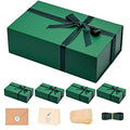 LIFELUM 5 Pack Christmas Gift Boxes Large Green Boxes of Gifts 13.85 x 8.35 x 4.45 inch Gift Boxes with Strong Magnetic Lid for Presents Contains Card, Ribbon, Filler,Sticker - color: Dark Green, size: 1 count (Pack of 5)