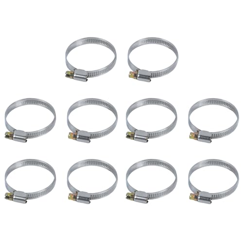 10Pcs Narrow Band 9mm Steel Adjustable Hose Clamp Hoop 32-50mm HC32-50/9 (32-50mm) - size: 32-50mm