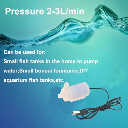 3PCS DC 3-5V USB Micro Submersible Mini Water Pump,Small Aquarium Pump for Fish Tank Aquariums Pond Fountain Hydroponics Garden (White) - color: White