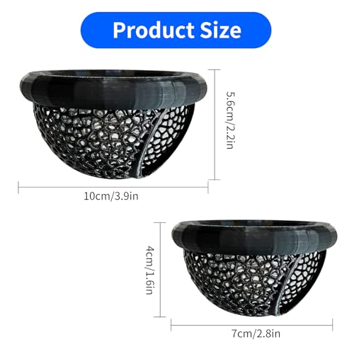 2 PCS Floating Betta Hammock,Betta Fish Tank Accessories, 3D Printed Aquarium Decor Floating Betta Hide with Feeding Ring Safe Resting Spot for Stress-Free Fish Tank(Black)