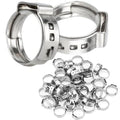 50Pcs 15mm-17.5mm （1/2"）Single Ear Hose Clamp Hose Crimp Clamps Ear Crimp Rings Ear Stepless Hose Clamp Pinch Clamps for Hose Pipe Clamp Tools (1/2inch) - size: 1/2inch