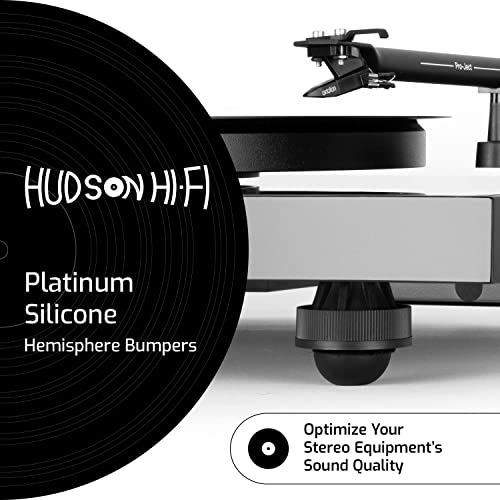 Hudson Hi-Fi Speaker Isolation Feet (4-Pack, 1") – Adhesive Silicone Anti-Vibration Pads for Speakers, Turntables, Subwoofers & Amplifiers, Supports 5-13 lbs Per Pad - size: 1" Hemisphere