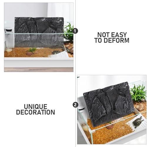 Mikikit Lifelike Reptile Tank Background Board Turtle Tank Decoration Reptile Enclosure Realistic Backdrop Lizard Snake Gecko Bearded Dragon Chameleon Tortoise Frog - color: PU621