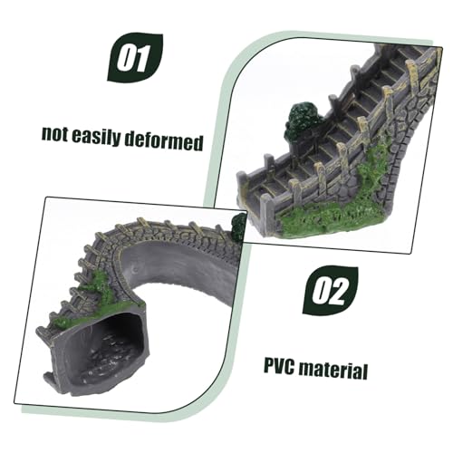ORFOFE Sturdy PVC Bridge Model Decor for Decoration Garden Aquarium Bridge Accessory