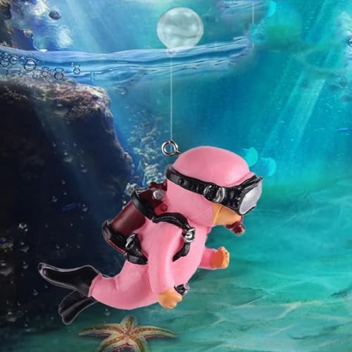 2-Pack Floating Fish Tank Decorations, Little Diver Aquarium Decoration Aquarium Accessories Fish Playmate for Fish Tank Suitable for All Kinds of Fish Tanks(Pink)