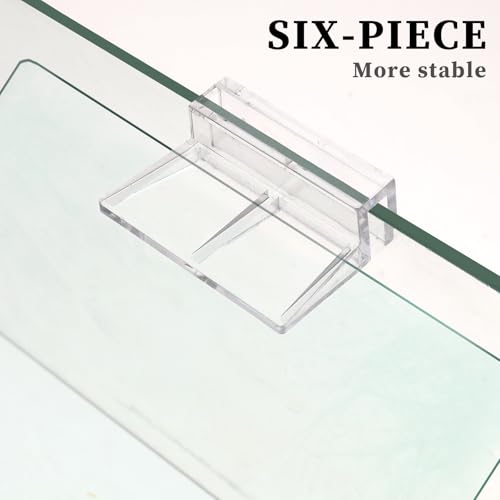 Sliverdew 6 PCS Aquarium Lid Clips, 8mm Clear Acrylic Fish Tank Lid Holder Aquarium Hoods Support Clamps for Rimless Fish Tank Glass Top - for Thickness 8mm - size: for 8mm thickness