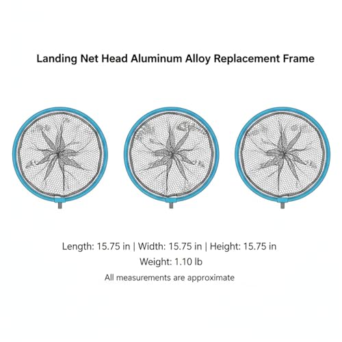Aluminum Alloy Landing Net Head Replacement Frame for Fishing Rod Handles - Blue - size: 15.75 x 15.75 x 15.75"